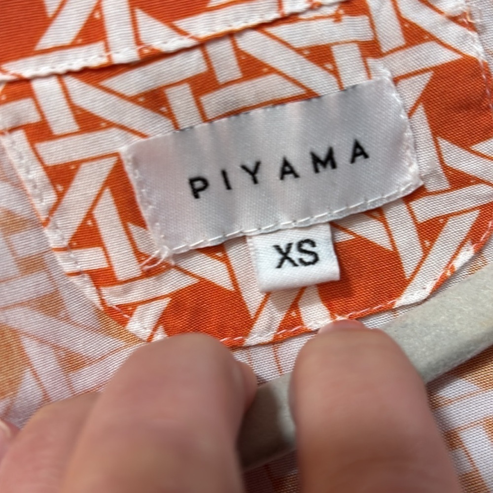 PIYAMA Orange and White pajama lounge set size XS - Picture 8 of 14